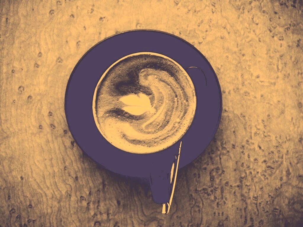 Монохромный утренний кофе обои