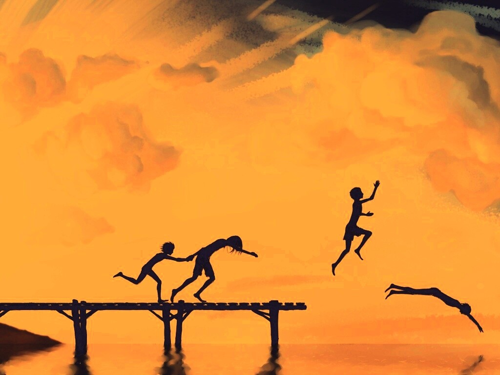 Прыжки с причала обои