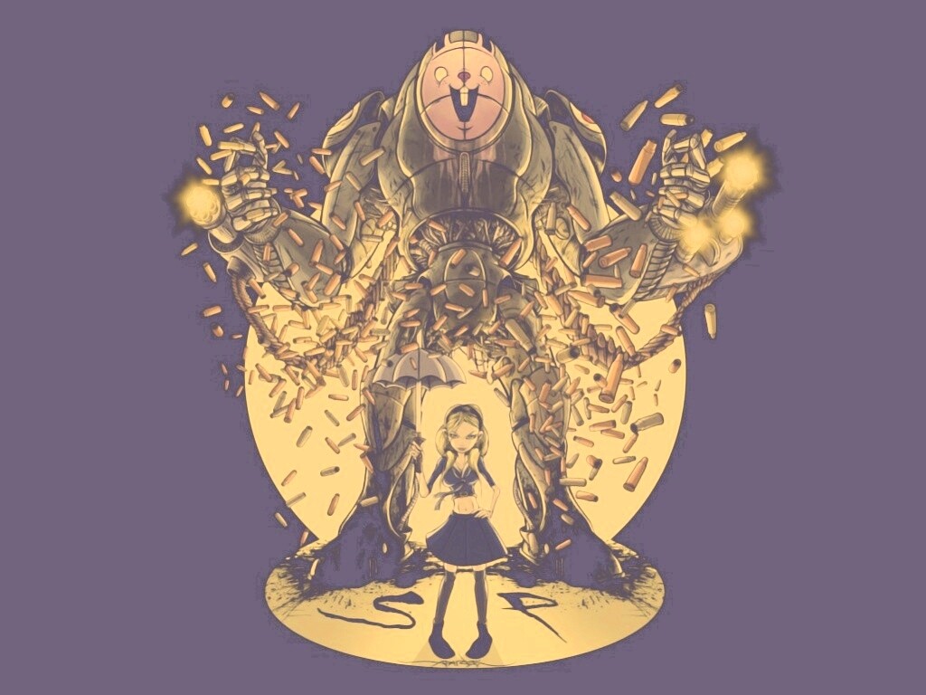 Куколка и боевой робот обои