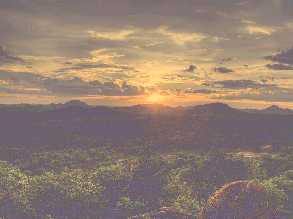 Закат в Африке обои