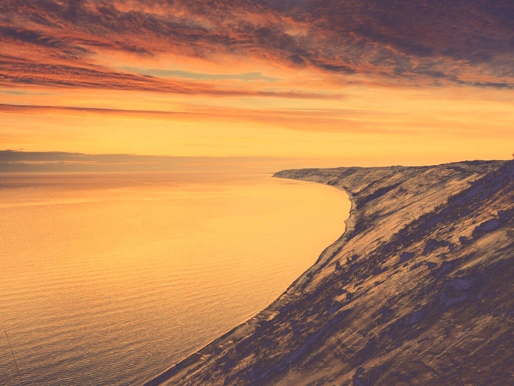 Море на закате обои