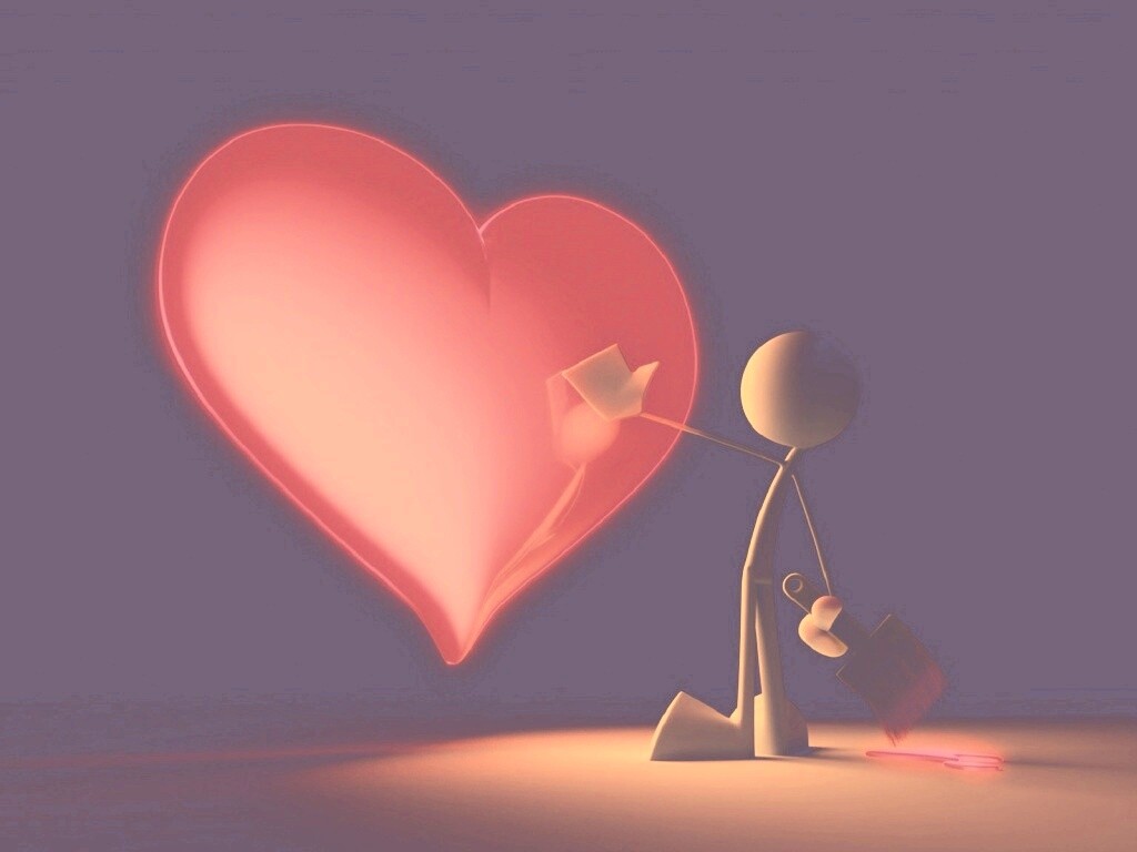 Нарисованное сердце обои