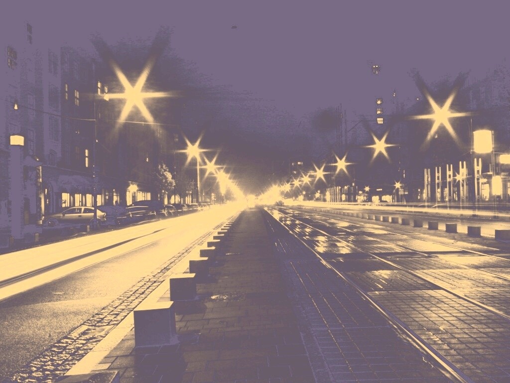 Мгновение на улице ночного города обои