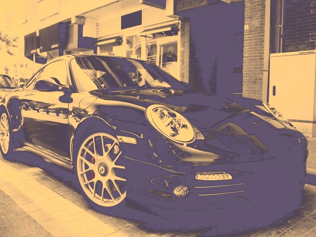 Чёрно-белое фото Porsche обои