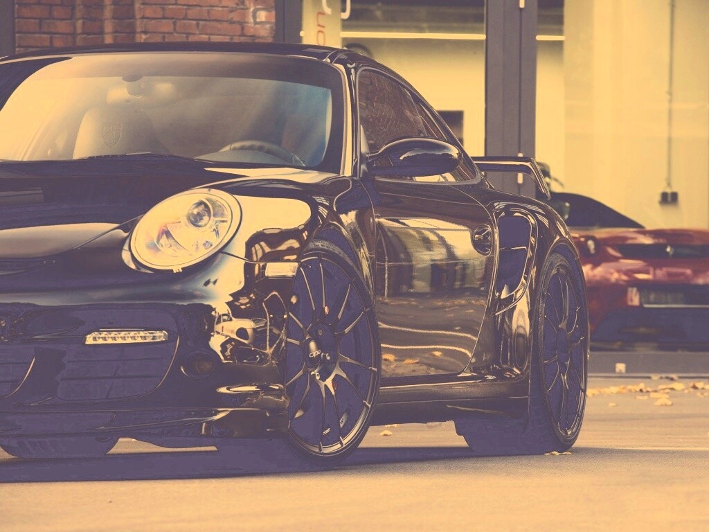 Порш на улице обои