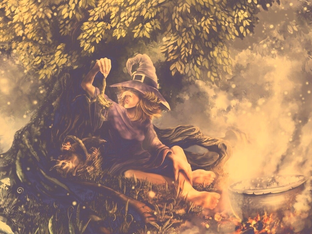 Ведьма варит зелье обои
