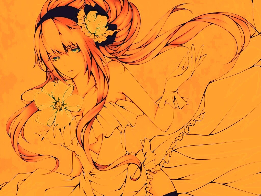 Розововолосый вокалоид обои