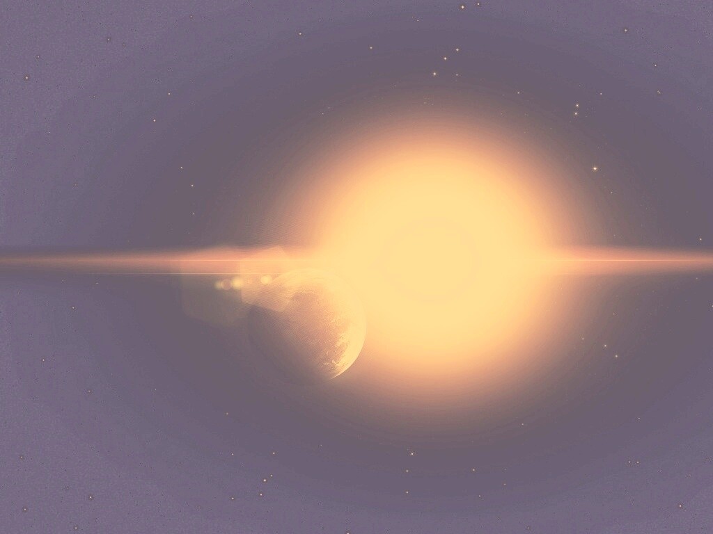 Планета на фоне звезды обои