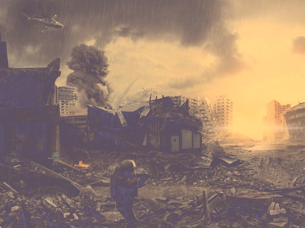 Город после войны обои