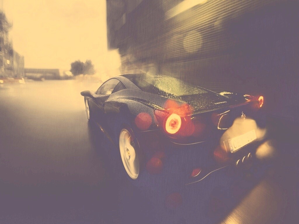 Ferrari под дождем обои