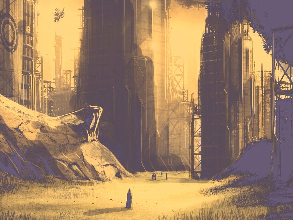 Технократический город обои