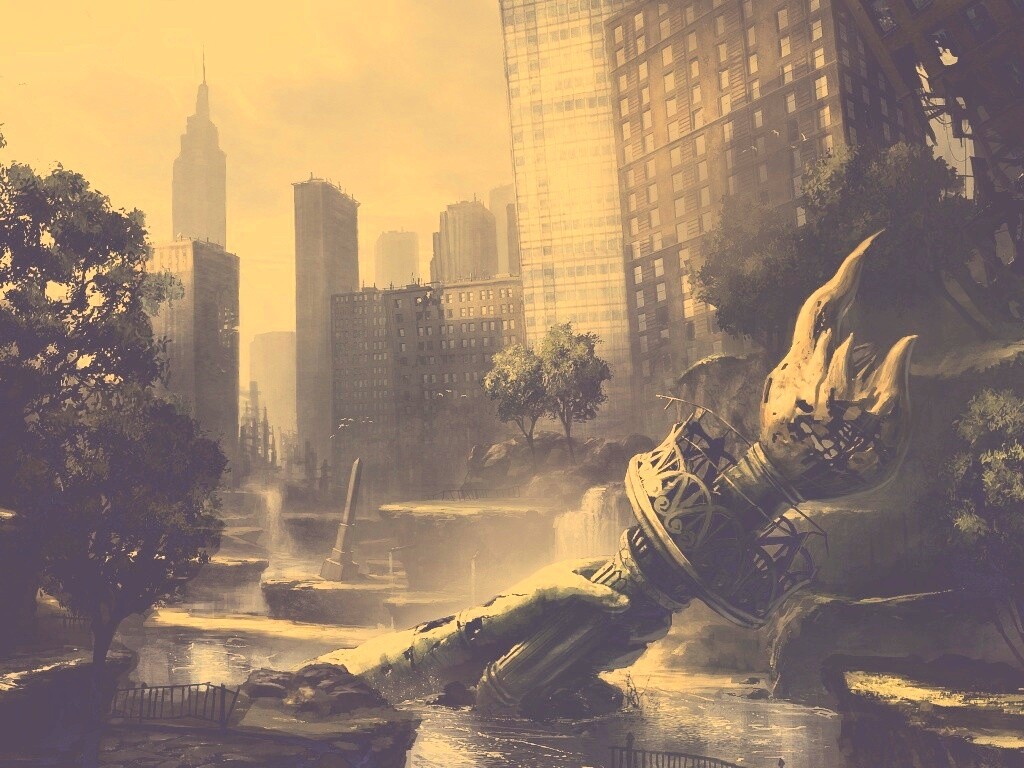 Руины статуи свободы обои