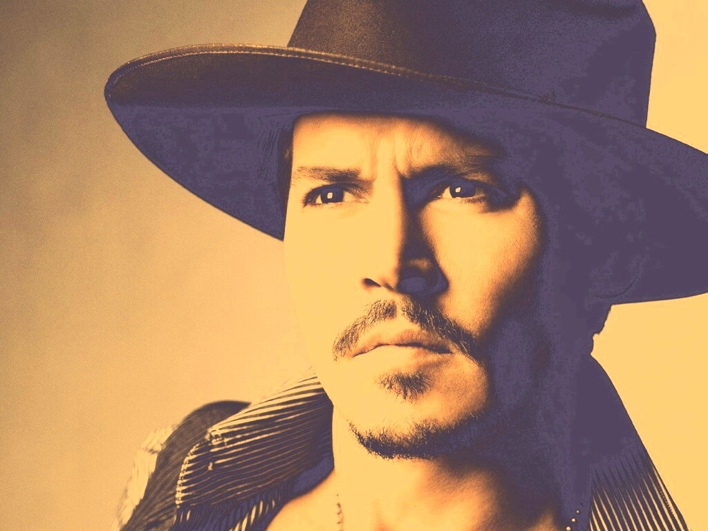Актер Джонни Депп в широкополой шляпе обои