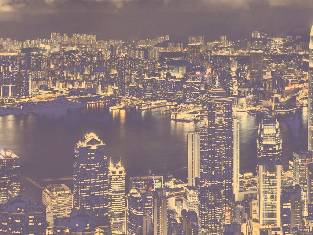 Небоскребы ночью обои