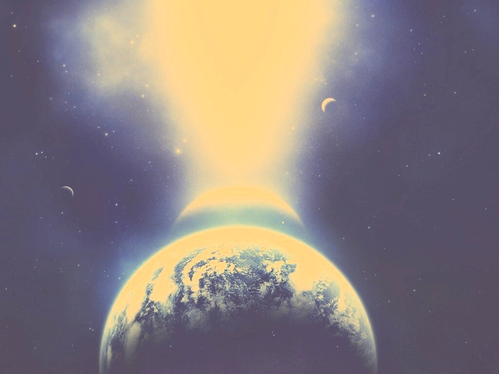 Свет звезды падает на планету обои