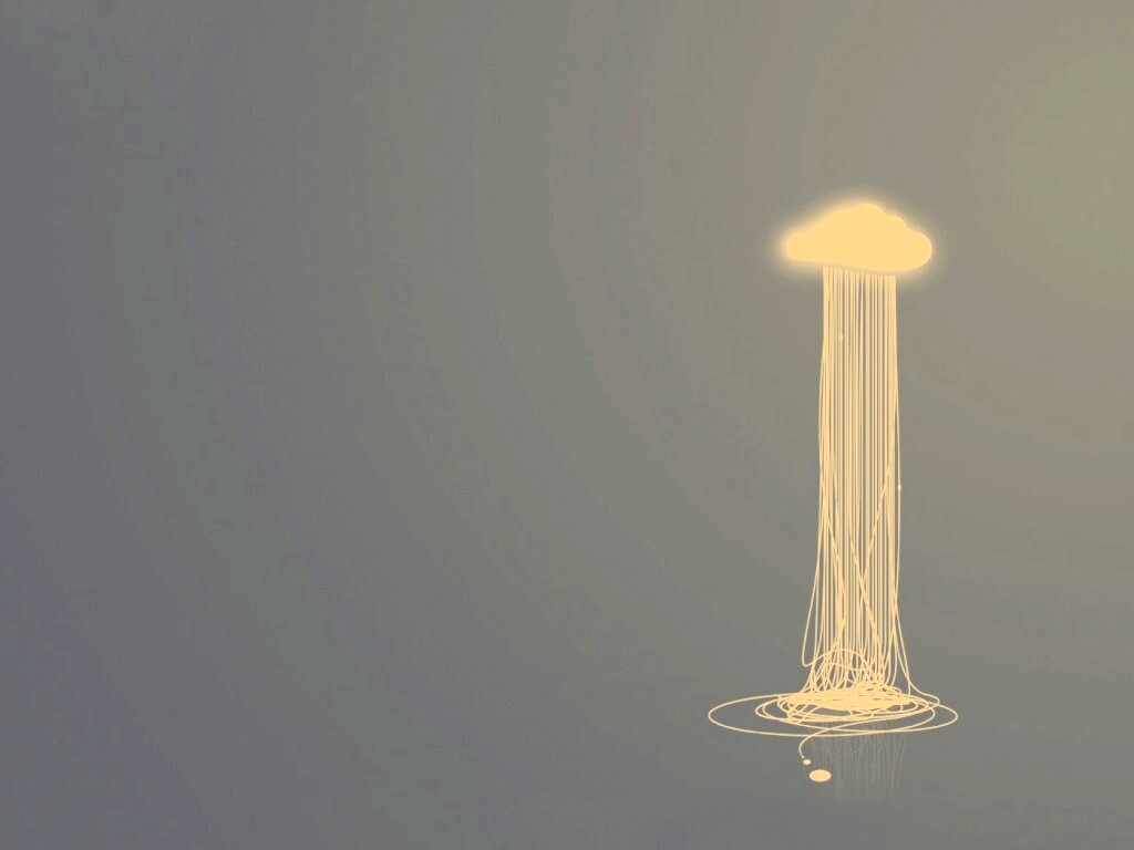 Тучка изливается нитями обои