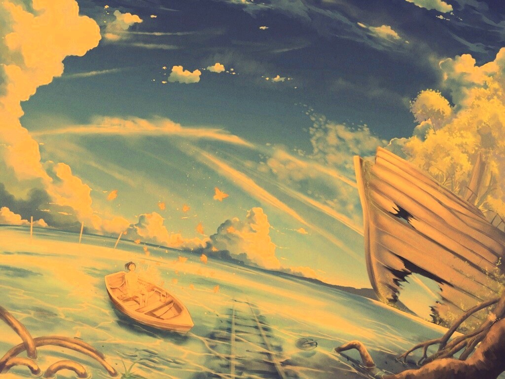 В лодке обои