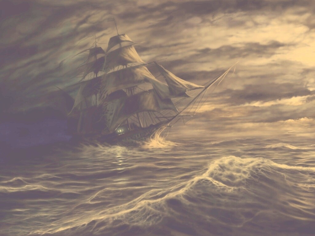 Корабль призрак поднимается со дна обои