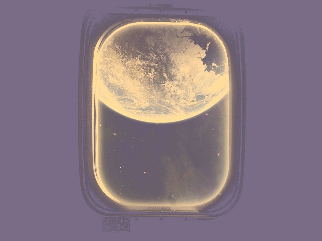 Вид на Землю из иллюминатора космической станции обои