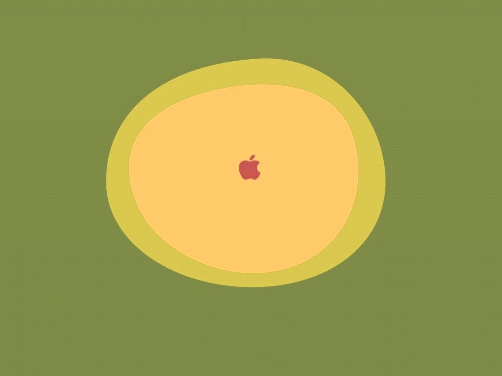 Apple в белом круге обои