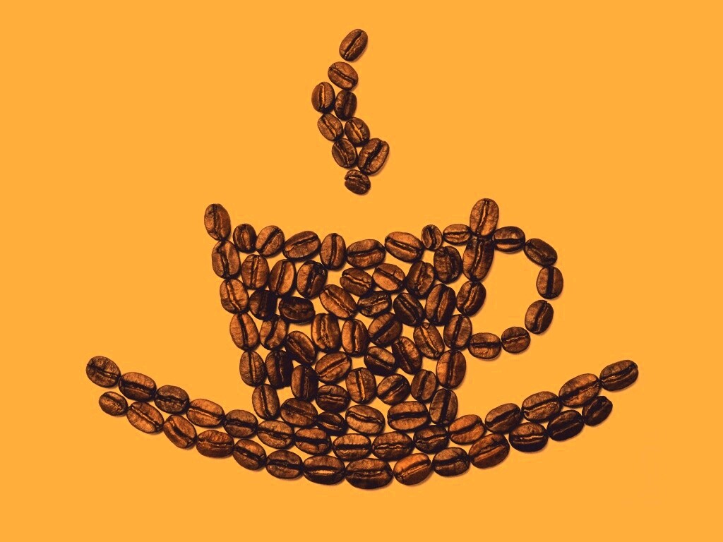 Картина из кофейных зёрен обои