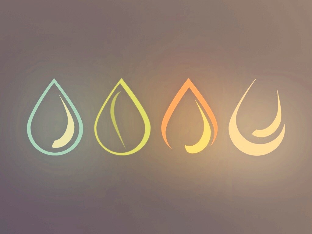 Четыре стихии в каплях обои