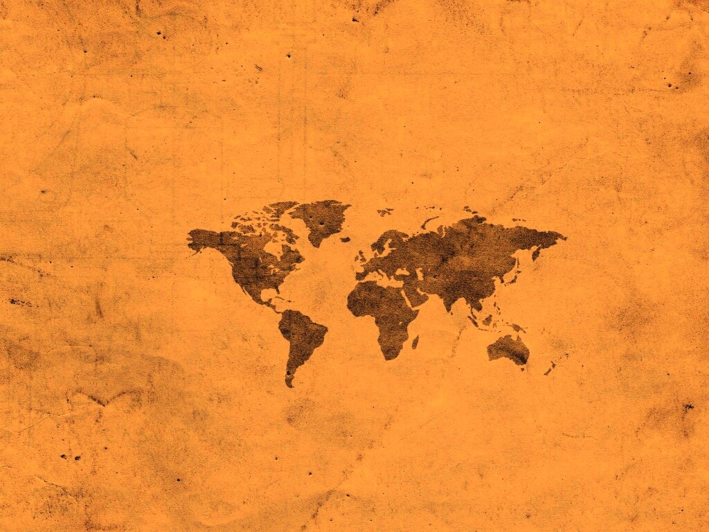 Карта мира на старой бумаге обои