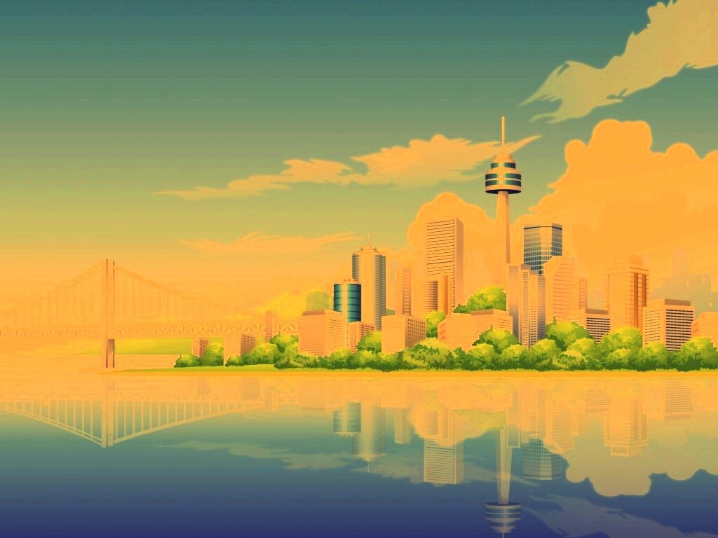 Рисунок города обои