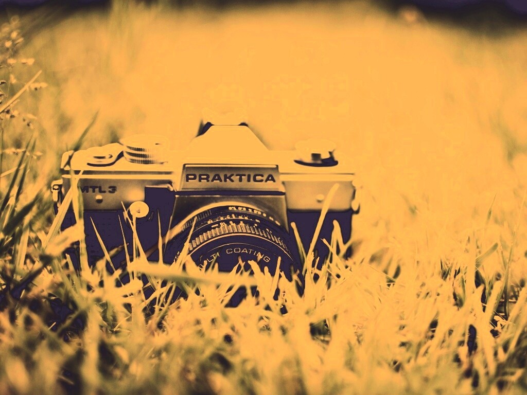 Фотоаппарат Praktica в траве обои