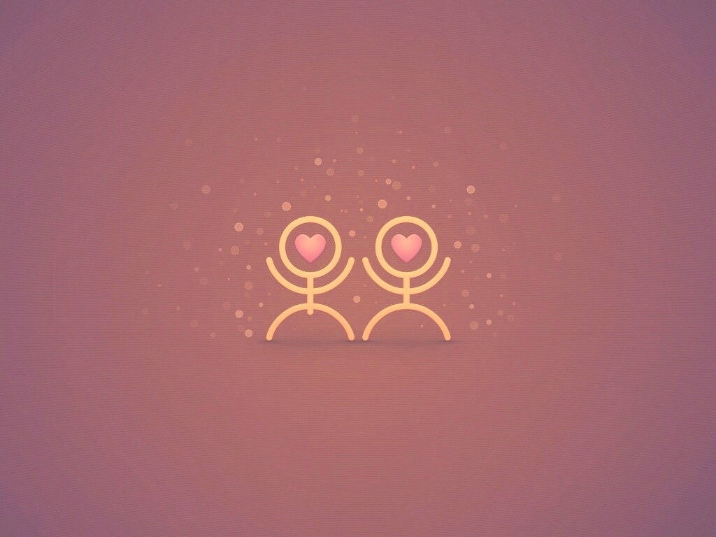 Влюблённые человечки обои