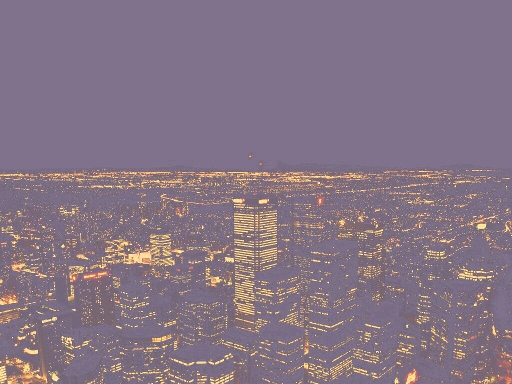 Вид на здания ночного города обои