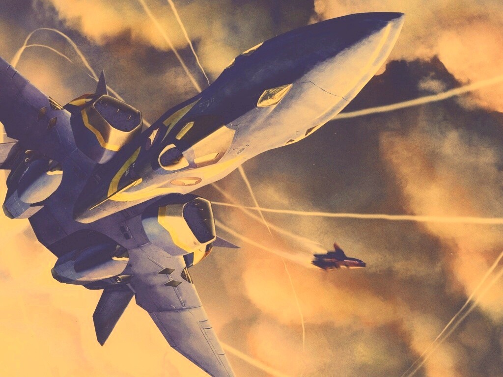 Фантастический самолёт делает бочку обои