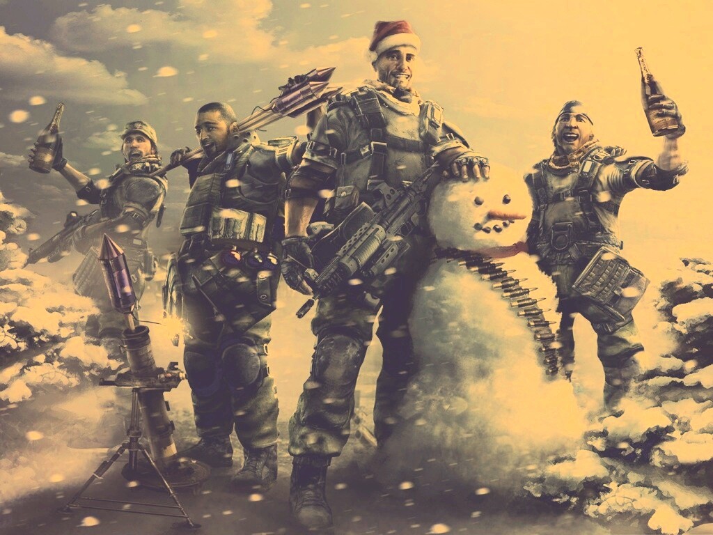 Новый год в шутере обои