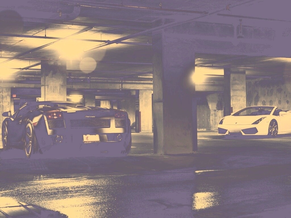 Ламборджини на подземной парковке обои