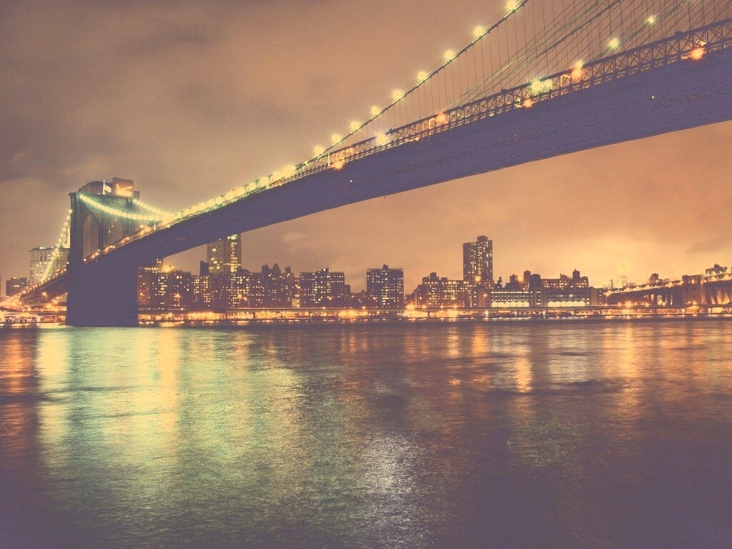 Мост в огнях обои