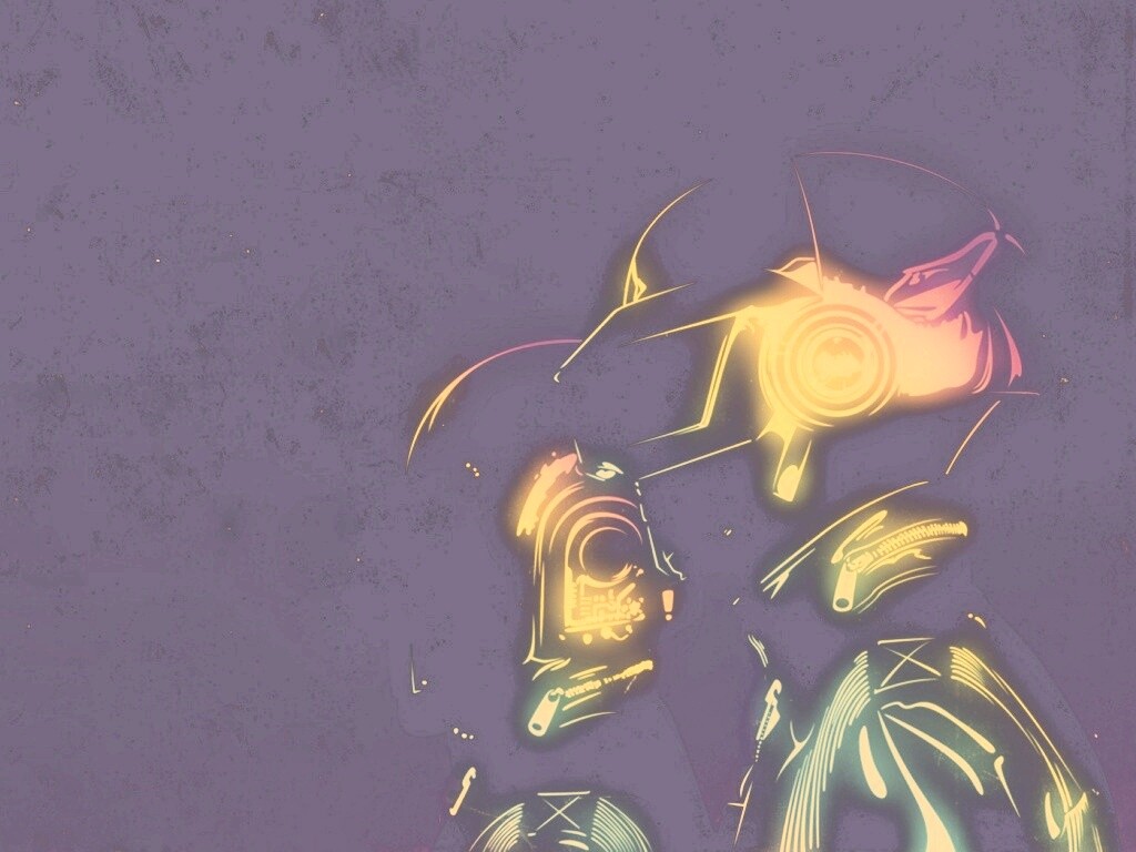 Яркий скетч Daft Punk обои