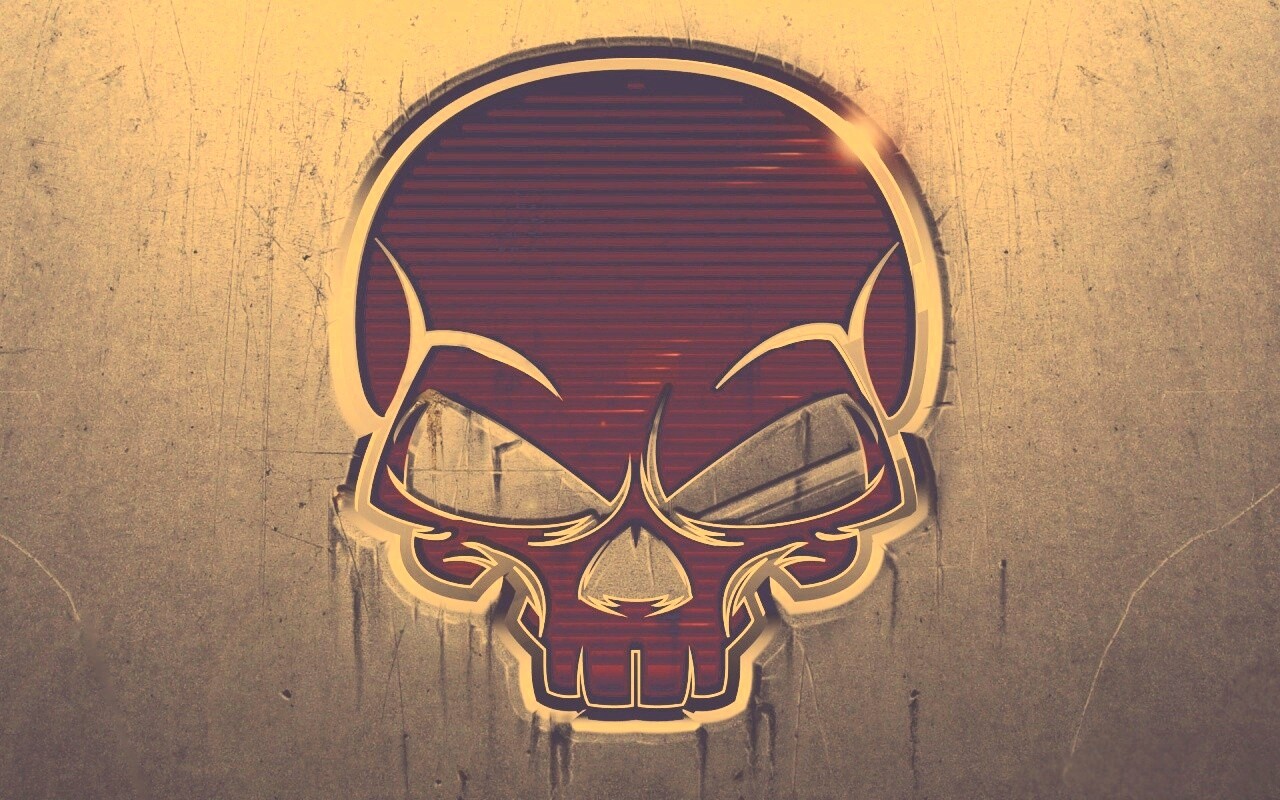 Красный череп лого обои