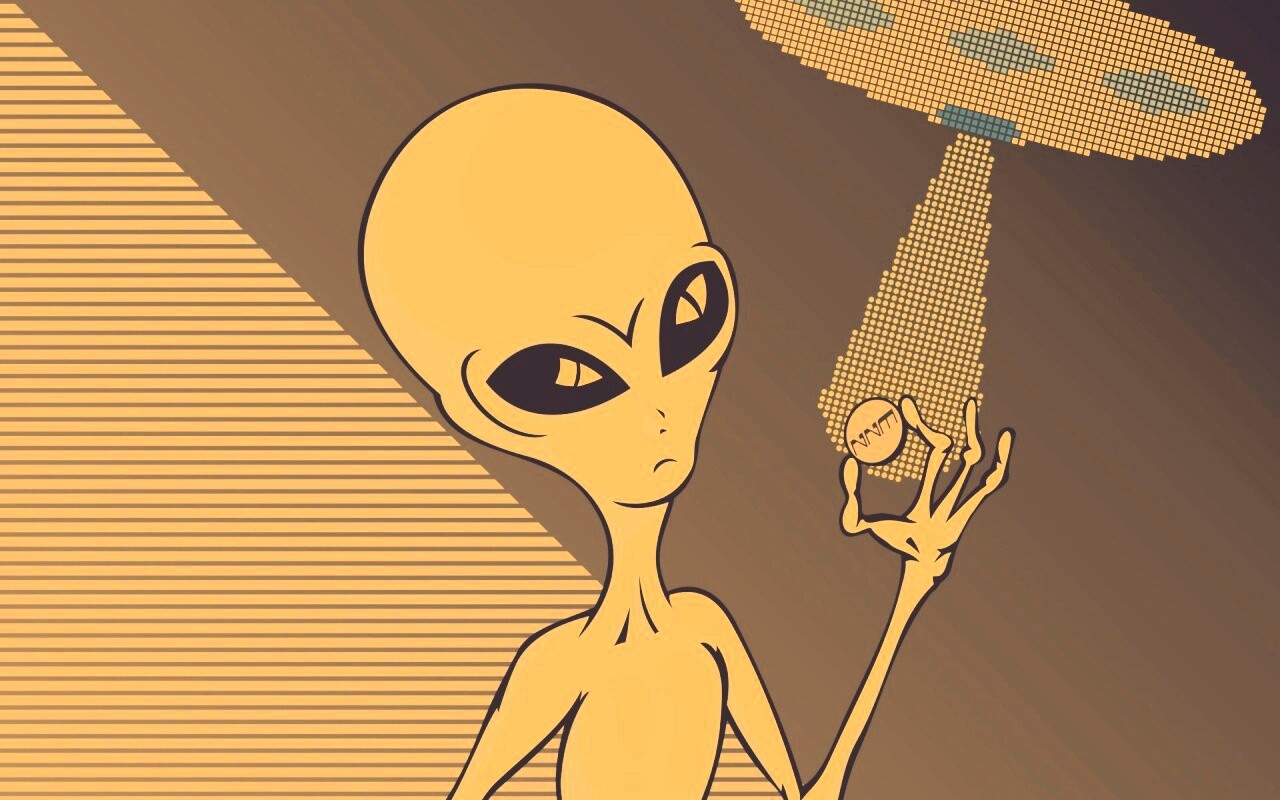 Пришелец с монеткой обои