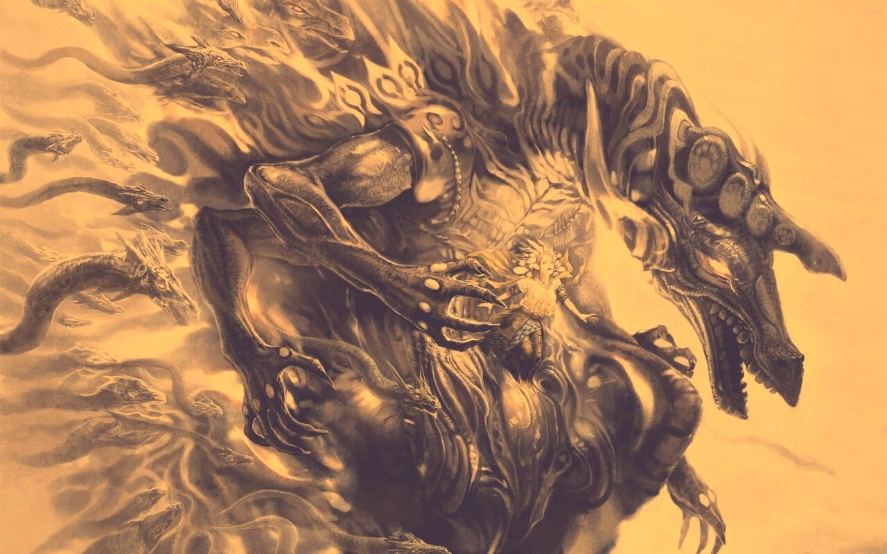 Демон похищающий девушку обои