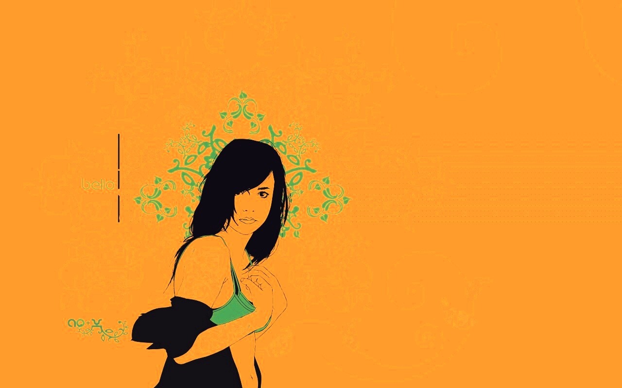 Векторная девушка обои