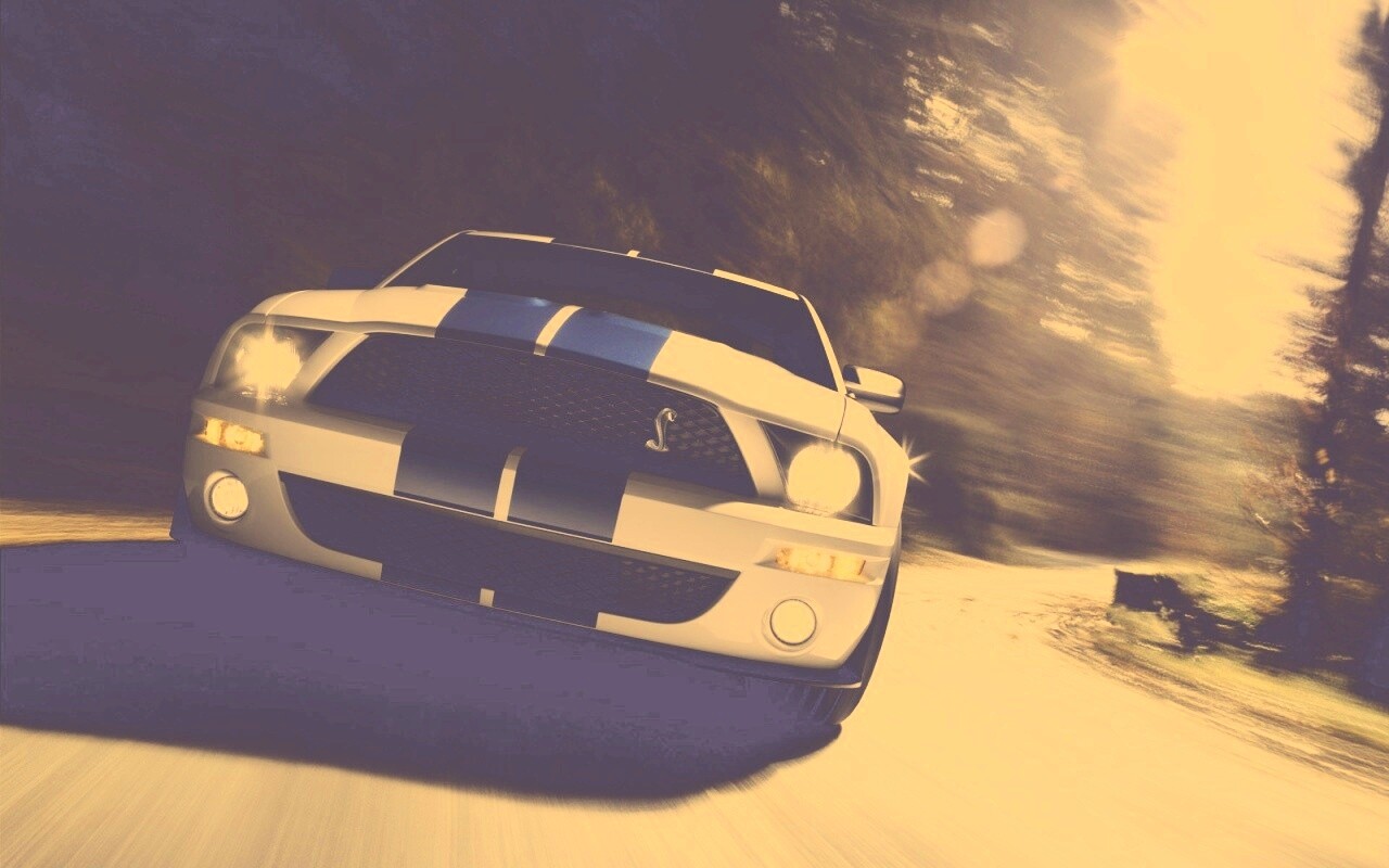 Форд Шелби с синими полосками обои