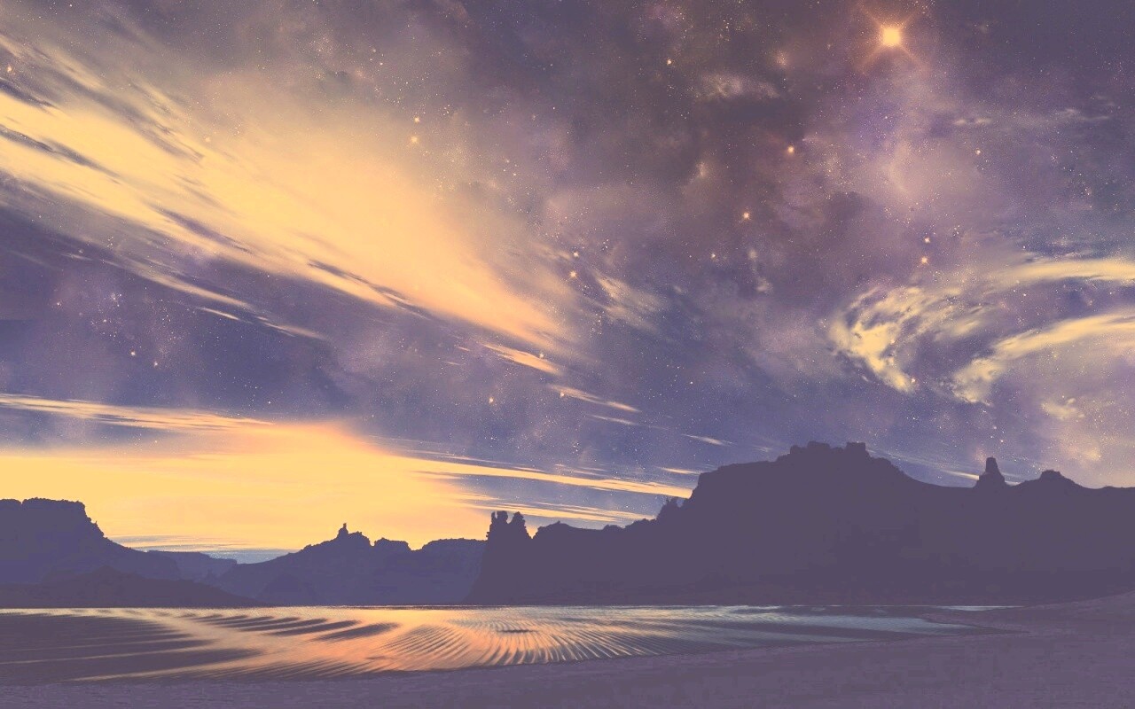 Ночное звездное небо обои