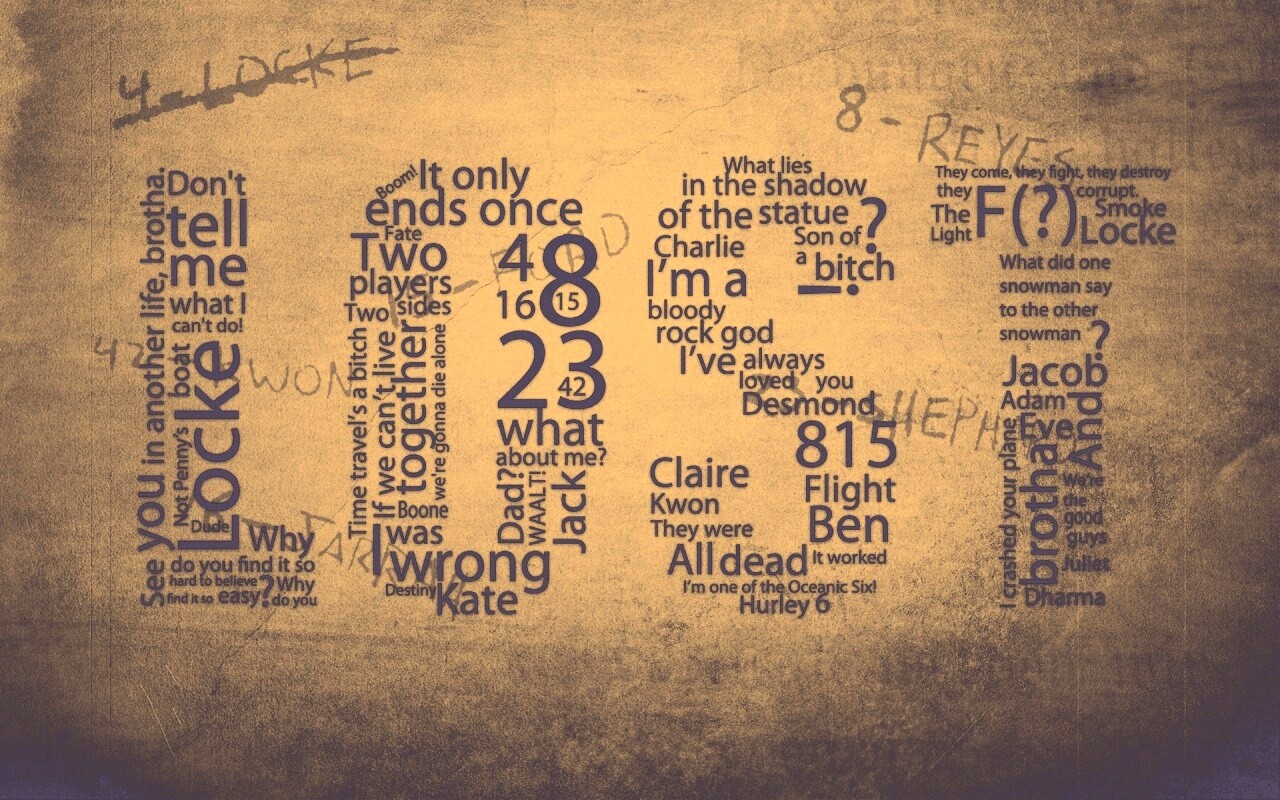 Коллаж LOST из надписей обои
