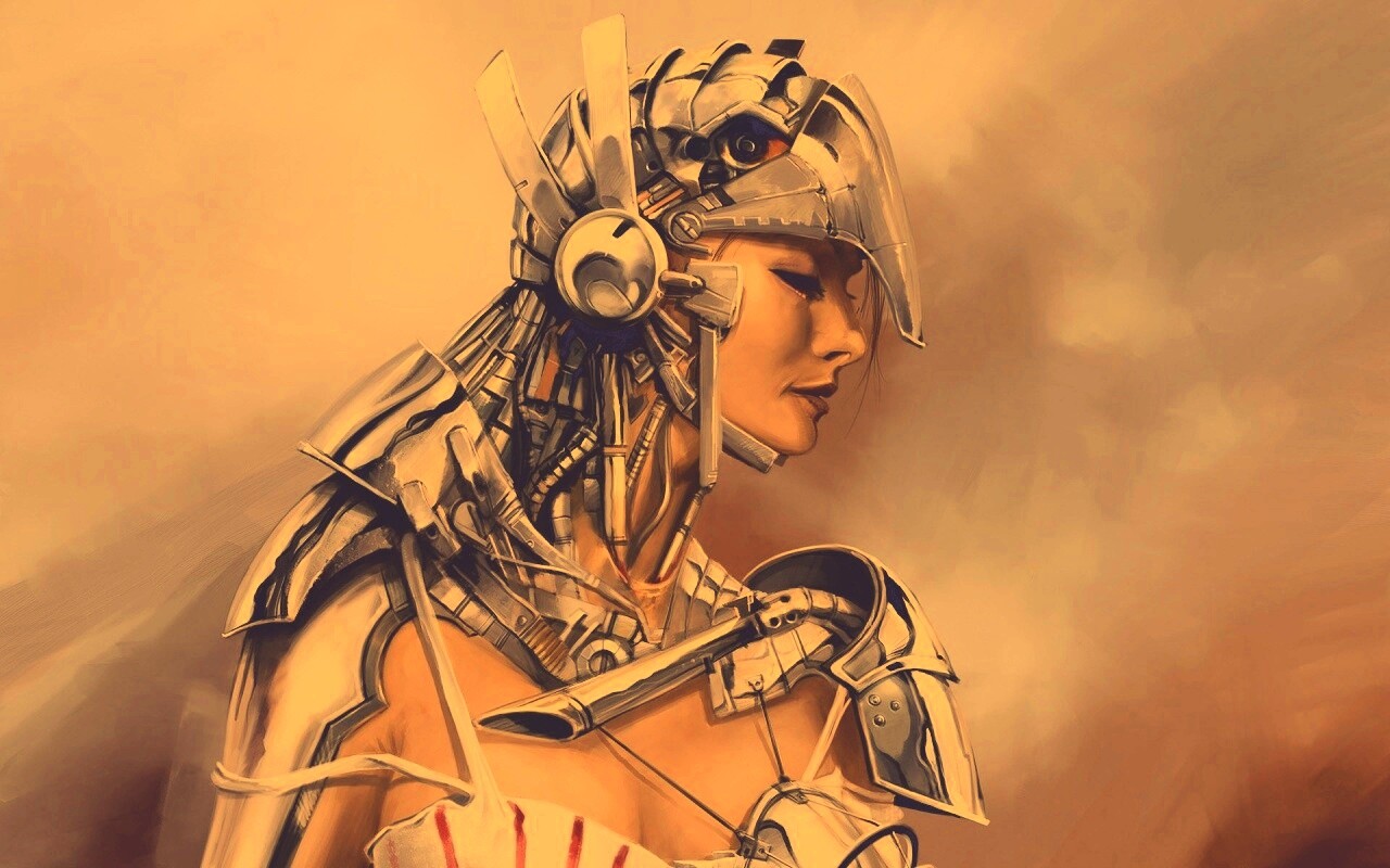 Девушка в силовой броне обои