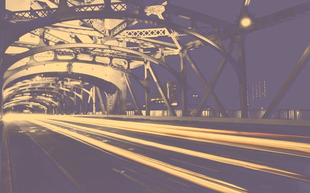 Движение на мосту обои