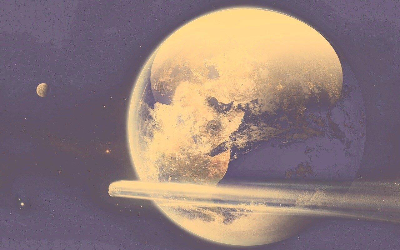 Метеорит пролетает мимо Земли обои