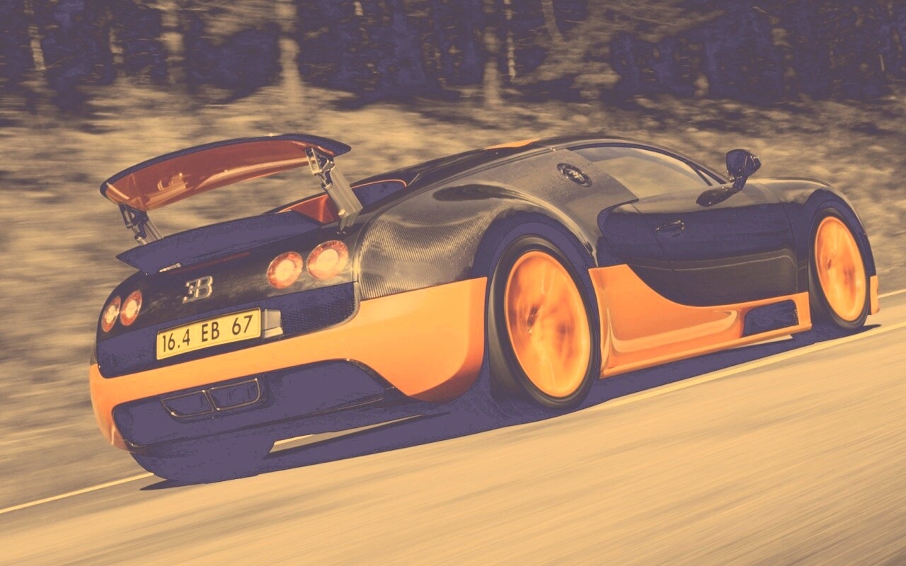 Оранжево-черный Бугатти обои