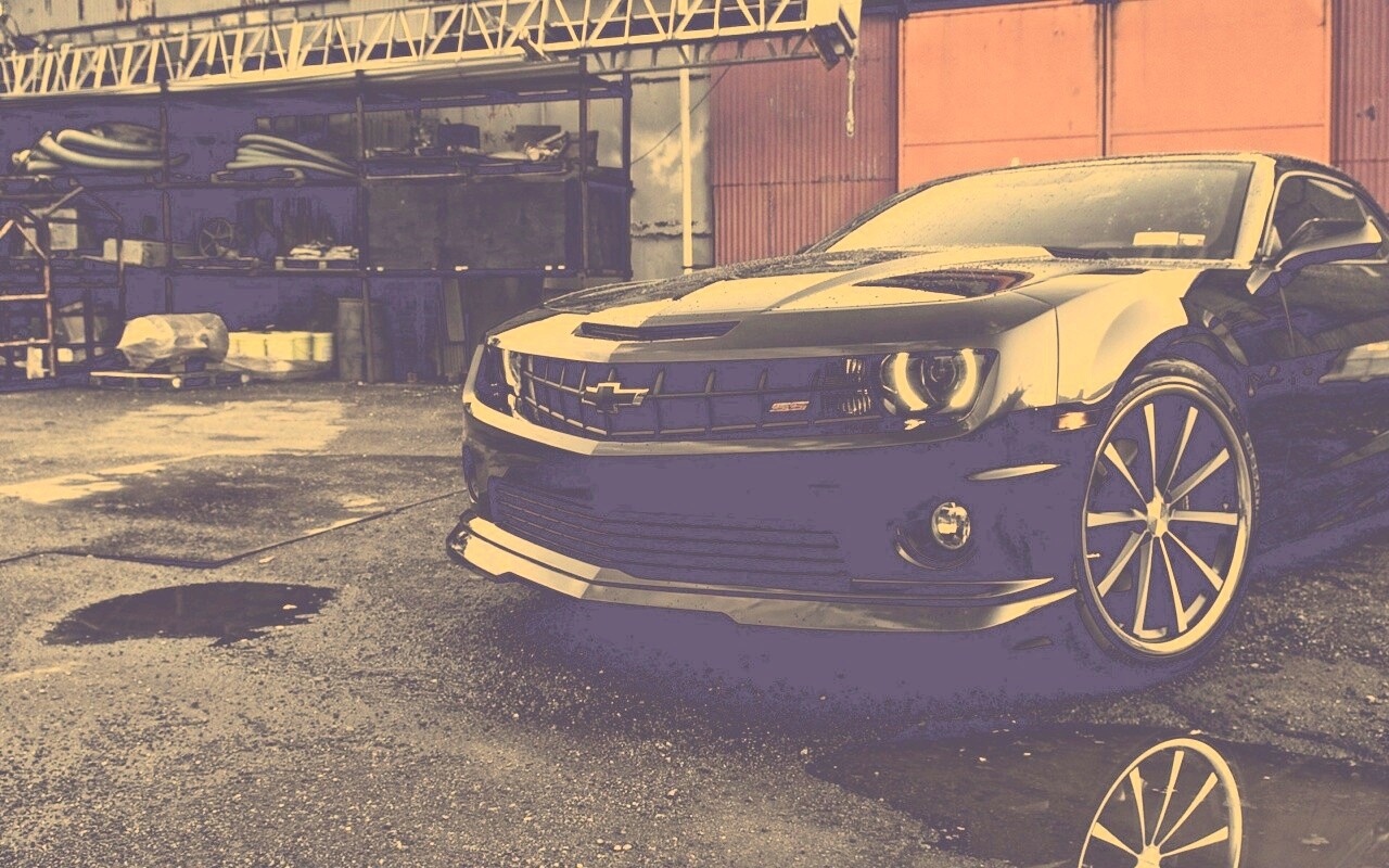 Черный шевроле камаро SS обои