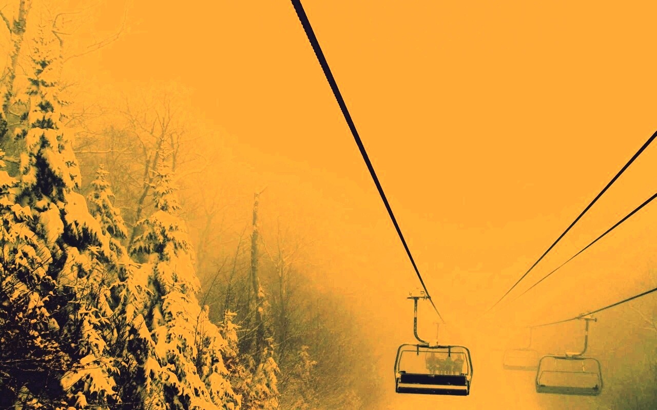 Канатная дорога в зиму обои