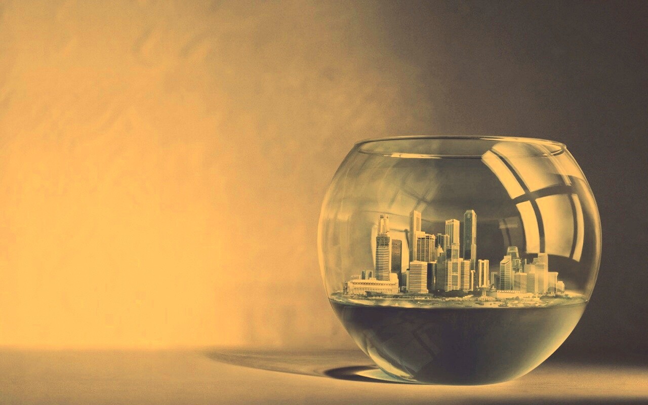 Город в аквариуме обои